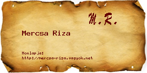 Mercsa Riza névjegykártya
